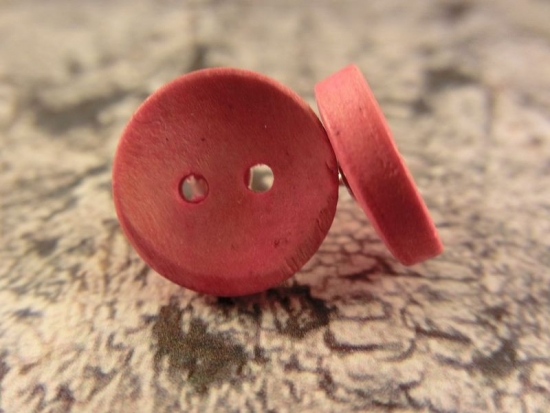 Preview: Rustikale Natur Holz Knopf Ohrstecker Button Roh